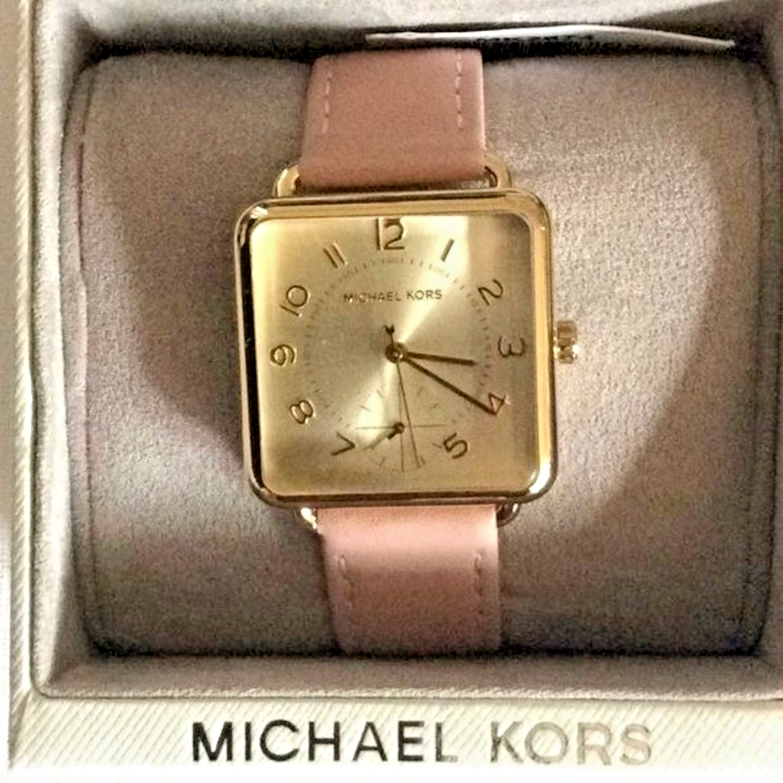 Michael Kors Ladies Watch Square Face 31 X 31 Mm Stainless Steel Nwt